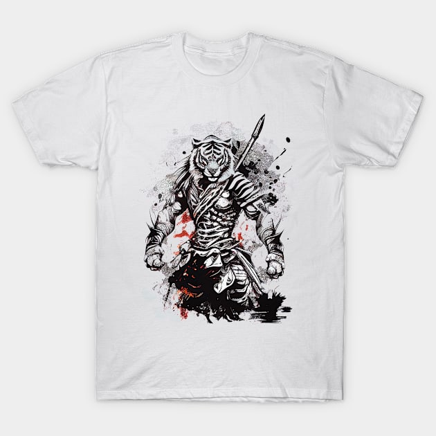 The formidable Warrior Tiger T-Shirt by Cotetti